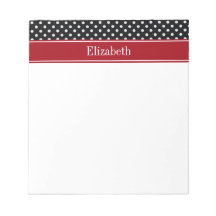 Black and White Polka Dots Cranberry Name Monogram
