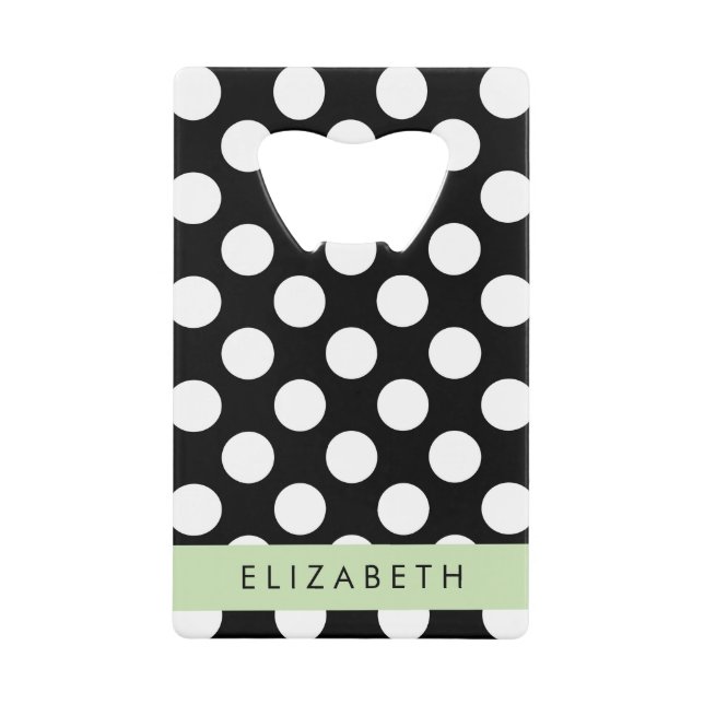 Black and White Polka Dots, Dotted, Your Name (Front)