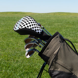 Black and White Polka Dots, Dotted, Your Name Golf Head Cover
