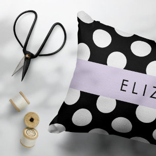 Black and White Polka Dots, Dotted, Your Name Pillowcase