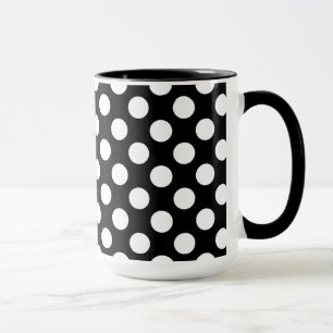 Black and White Polka Dots; Eagle Mug