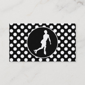 Black and White Polka Dots; Ice Figure Skating Business Card