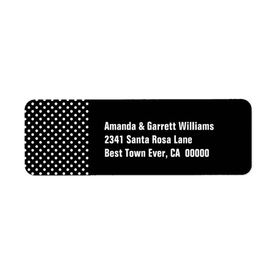 Black and White Polka Dots LA01 Return Address Label