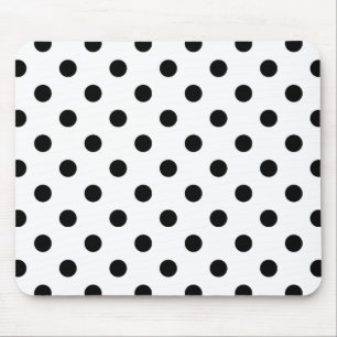 Black and White Polka Dots Mouse Mat