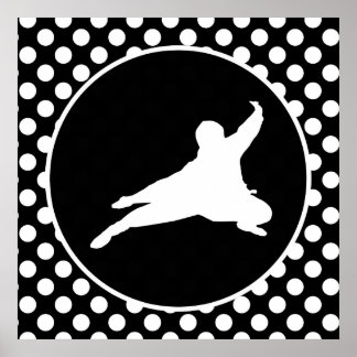 Black and White Polka Dots; Ninja Poster