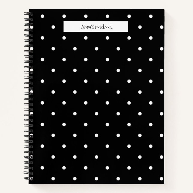 Black and White Polka Dots Notebook (Front)