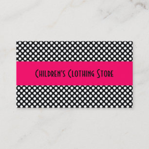 Black and White Polka Dots on Pink Business Card