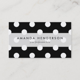 Black and White Polka Dots Pattern Business Card