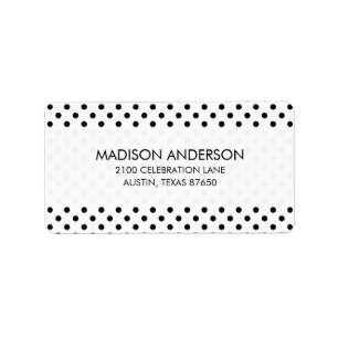 Black and White Polka Dots Pattern Label