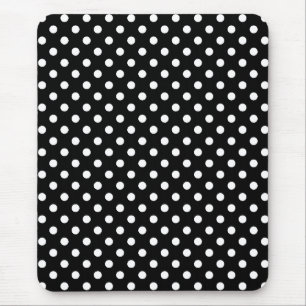Black and White Polka Dots Pattern Mouse Pad