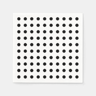 Black and white polka dots pattern paper napkins