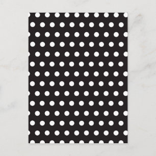 Black and White Polka Dots Pattern Postcard