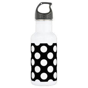 Black and White Polka Dots, Polka Dot Pattern 532 Ml Water Bottle