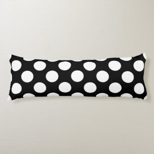Black and White Polka Dots, Polka Dot Pattern Body Cushion