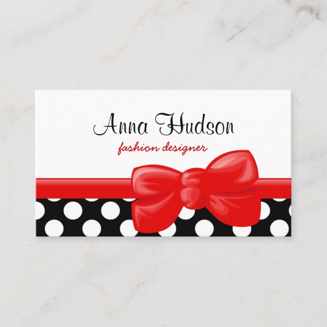 Black and White Polka Dots, Polka Dot Pattern Business Card (Front)
