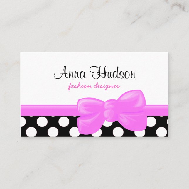 Black and White Polka Dots, Polka Dot Pattern Business Card (Front)