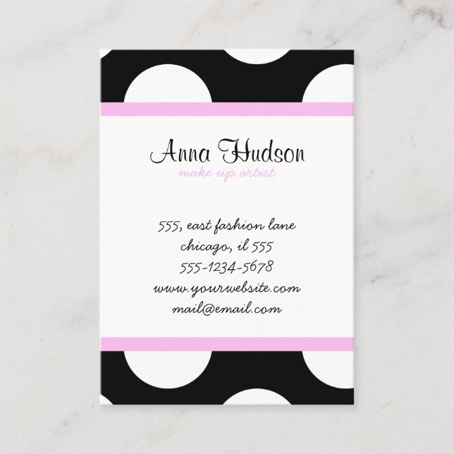Black and White Polka Dots, Polka Dot Pattern Business Card (Front)