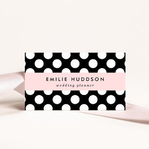 Black and White Polka Dots, Polka Dot Pattern Business Card