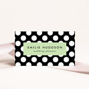 Black and White Polka Dots, Polka Dot Pattern Business Card