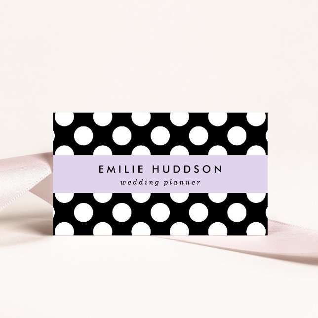 Black and White Polka Dots, Polka Dot Pattern Business Card (Creator Uploaded)