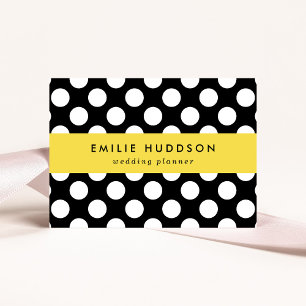Black and White Polka Dots, Polka Dot Pattern Business Card