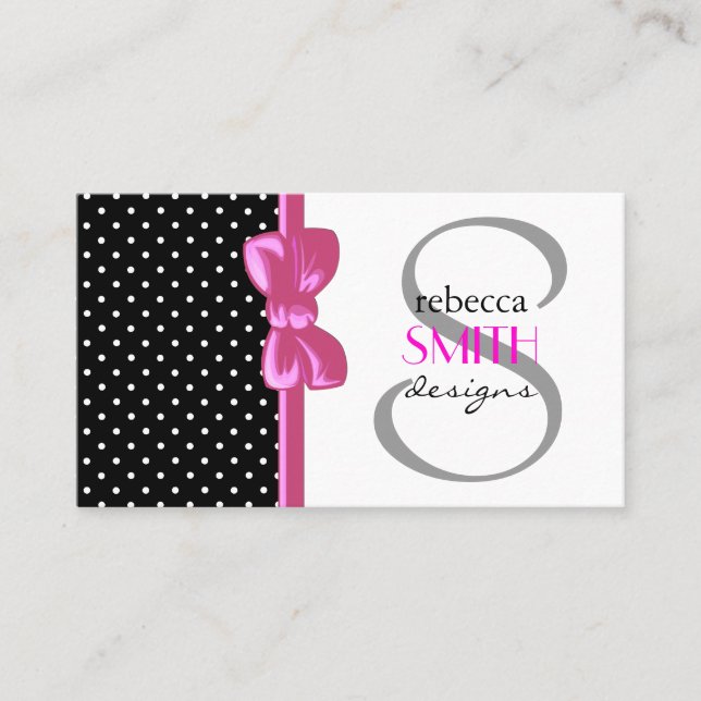 Black and White Polka Dots, Polka Dot Pattern Business Card (Front)