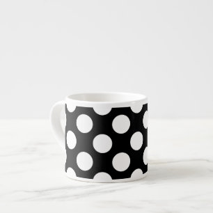 Black and White Polka Dots, Polka Dot Pattern Espresso Cup