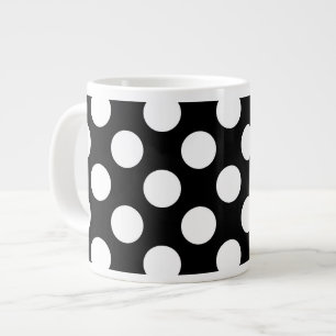 Black and White Polka Dots, Polka Dot Pattern Large Coffee Mug