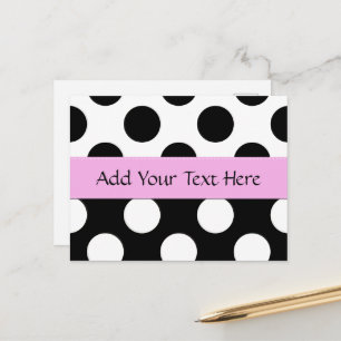 Black and White Polka Dots, Polka Dot Pattern Postcard