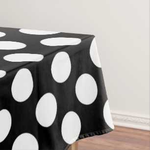 Black and White Polka Dots, Polka Dot Pattern Tablecloth