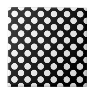 Black and White Polka Dots, Polka Dot Pattern Tile