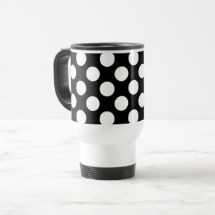 Black and White Polka Dots, Polka Dot Pattern Travel Mug