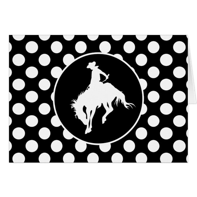 Black and White Polka Dots; Rodeo Cowboy (Front Horizontal)