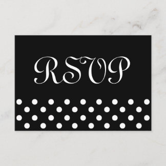 Black and White Polka Dots RSVP Wedding Response