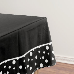 Black and White Polka Dots Tablecloth