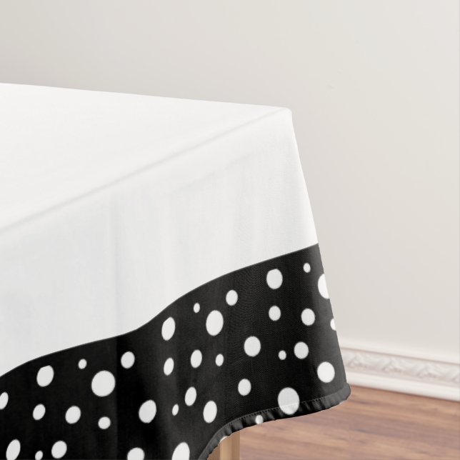 Black and White Polka Dots Tablecloth (In Situ)