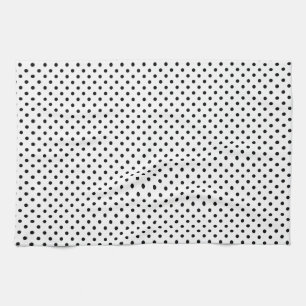 black and white polka dots tea towel