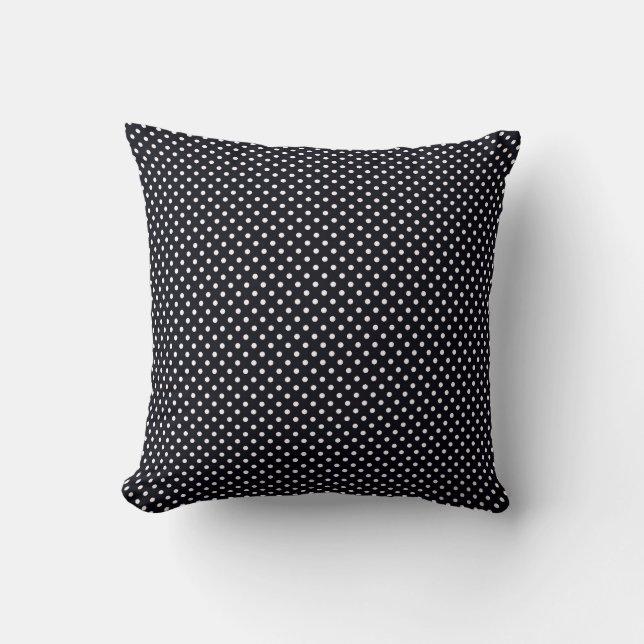Black and White Polka Dots Throw Pillow (Front)