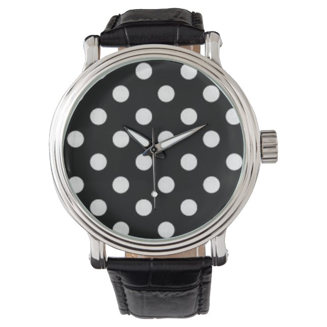 Black and White Polka dots Watch (Front)