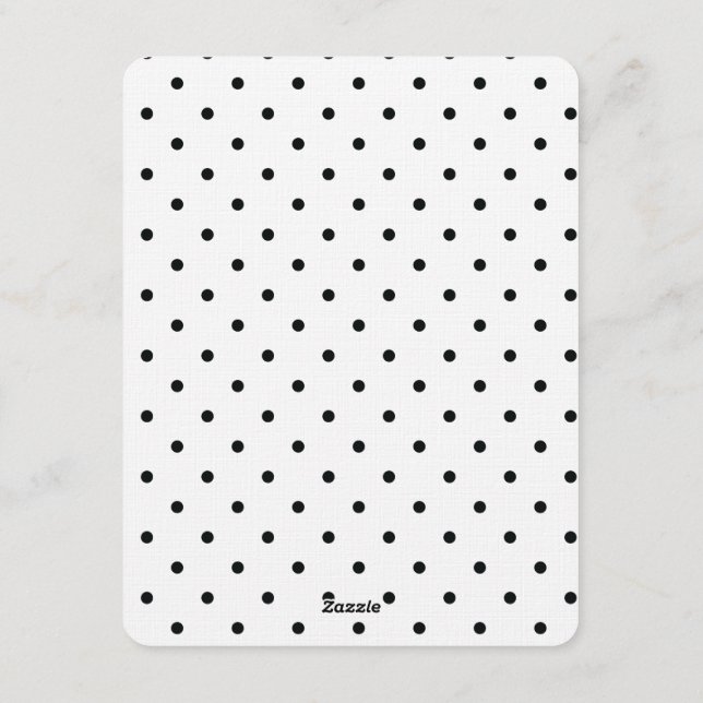 Black and White Polka dots wedding Invitation (Back)
