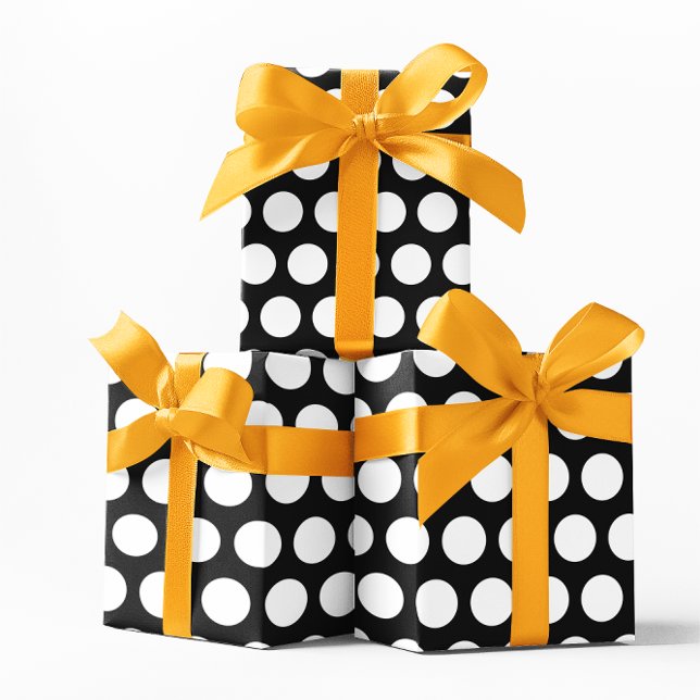 Black and White Polka Dots Wrapping Paper (Black and White Polka Dots Wrapping Paper)