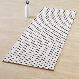 Black and White Polka Dots Yoga Mat