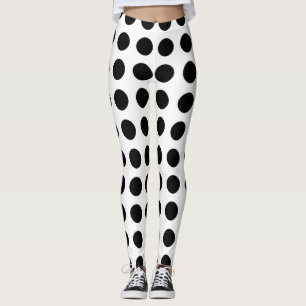 Black and White Polka Dots Yoga Pants