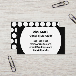 Black and White Polka Dotted Business Cards
