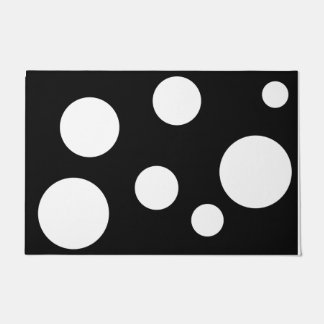 Black and White Polka Dotted Outdoor Rug
