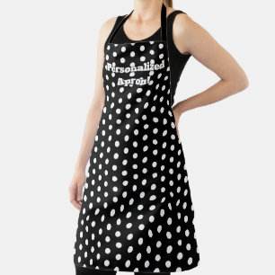Black And White Polkadot Halloween Colours Apron