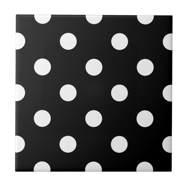 Black and white polkadots pattern print tile (Front)