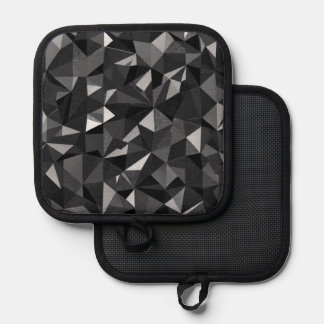 Black and White Polygon Geometric Pot Holder