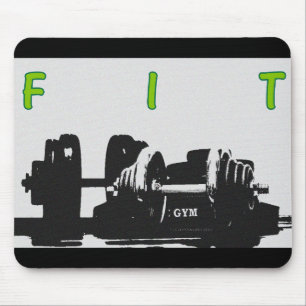 Black And White Pop Art Fitness Sport Template Mouse Mat