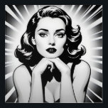 Black and White Pop Art Illustration<br><div class="desc">This artwork showcases a woman's timeless allure,  highlighting her graceful features and soft expressions in a serene black and white palette.</div>